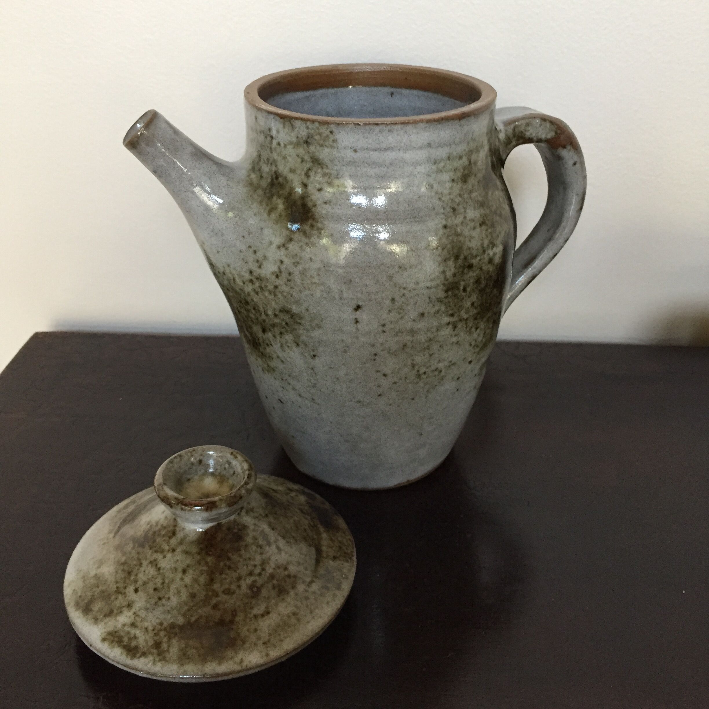 Signed enamelled sandstone coffee service