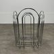 Postmodern magazine rack 80s chrome metal vintage memphis