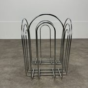 Porte revue postmoderne années 80 métal chromé vintage memphis
