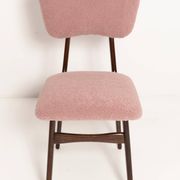 "Butterfly" dining chair in pink boucle, Europe, 1960s
