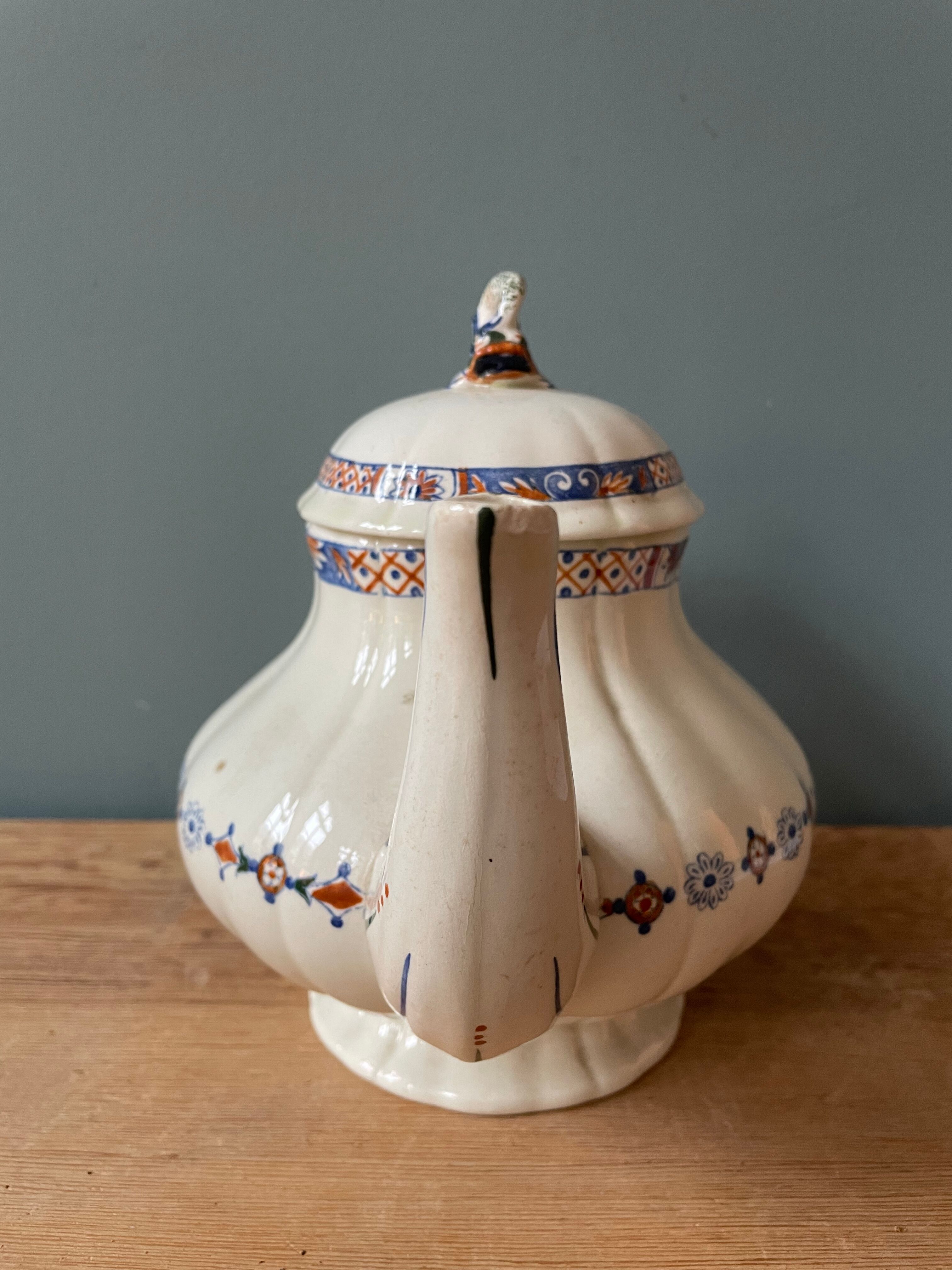 Coffee service Émile Bourgeois Grand Dépôt, décor Rouen XIXth