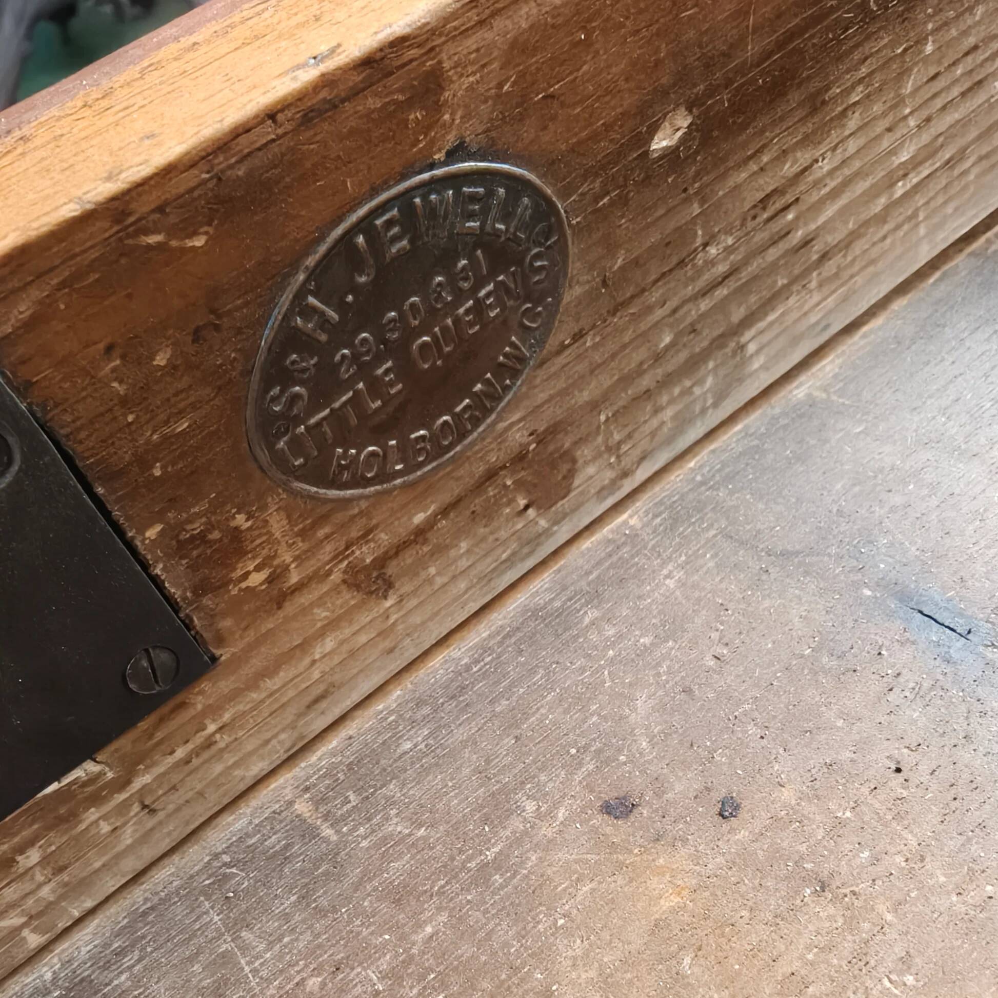 19th century English double-sided partner desk / writing table by S. & H. Jewell, A.