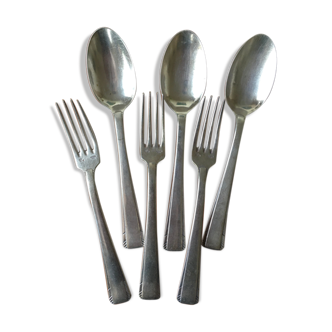 3 cuillères et 3 fourchettes Ercuis
