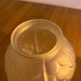 Art Deco style ball vase in frosted glass made in France