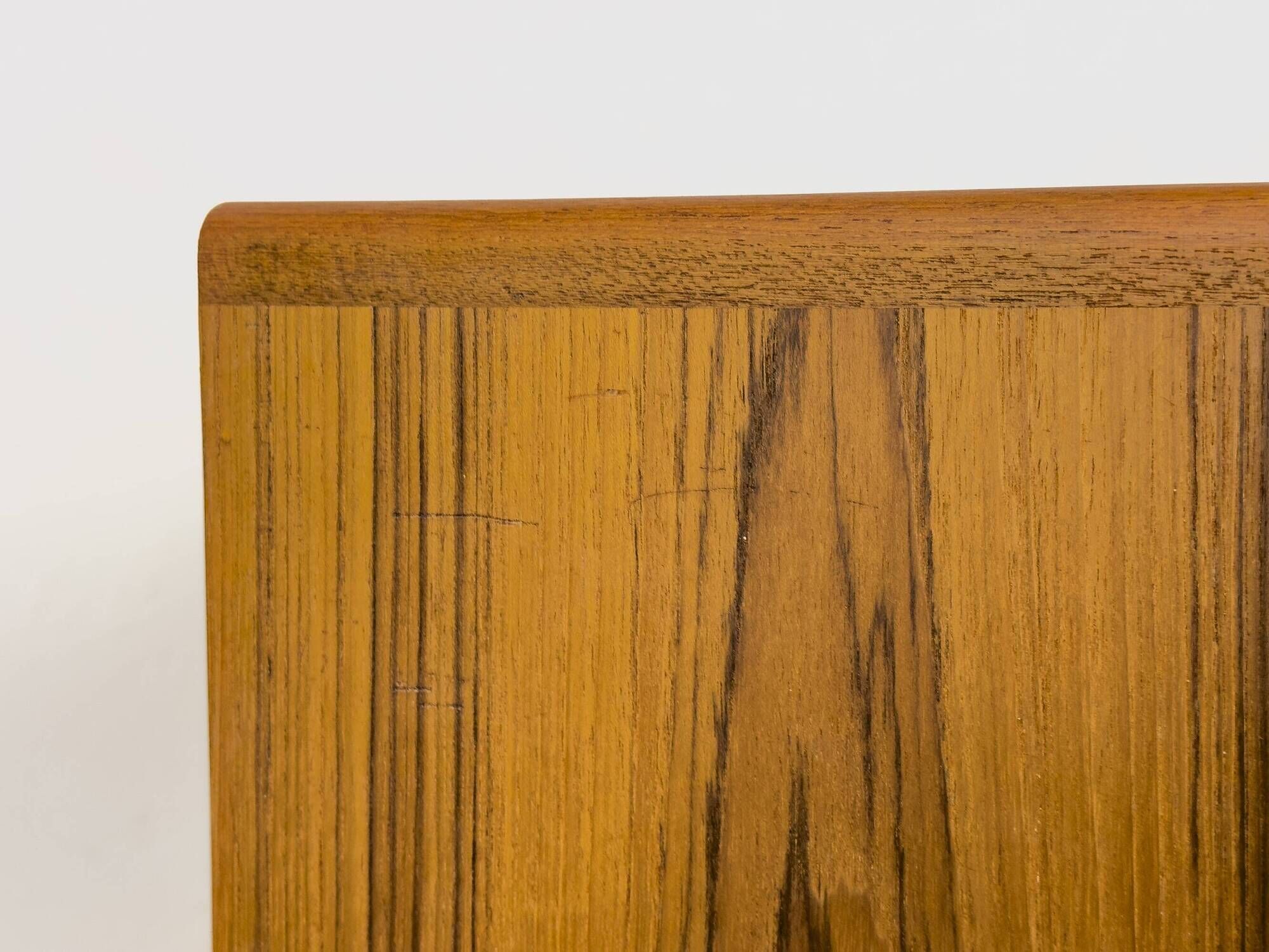 Low Teak Sideboard with Tambour Doors from CFC Silkeborg, 1970s
