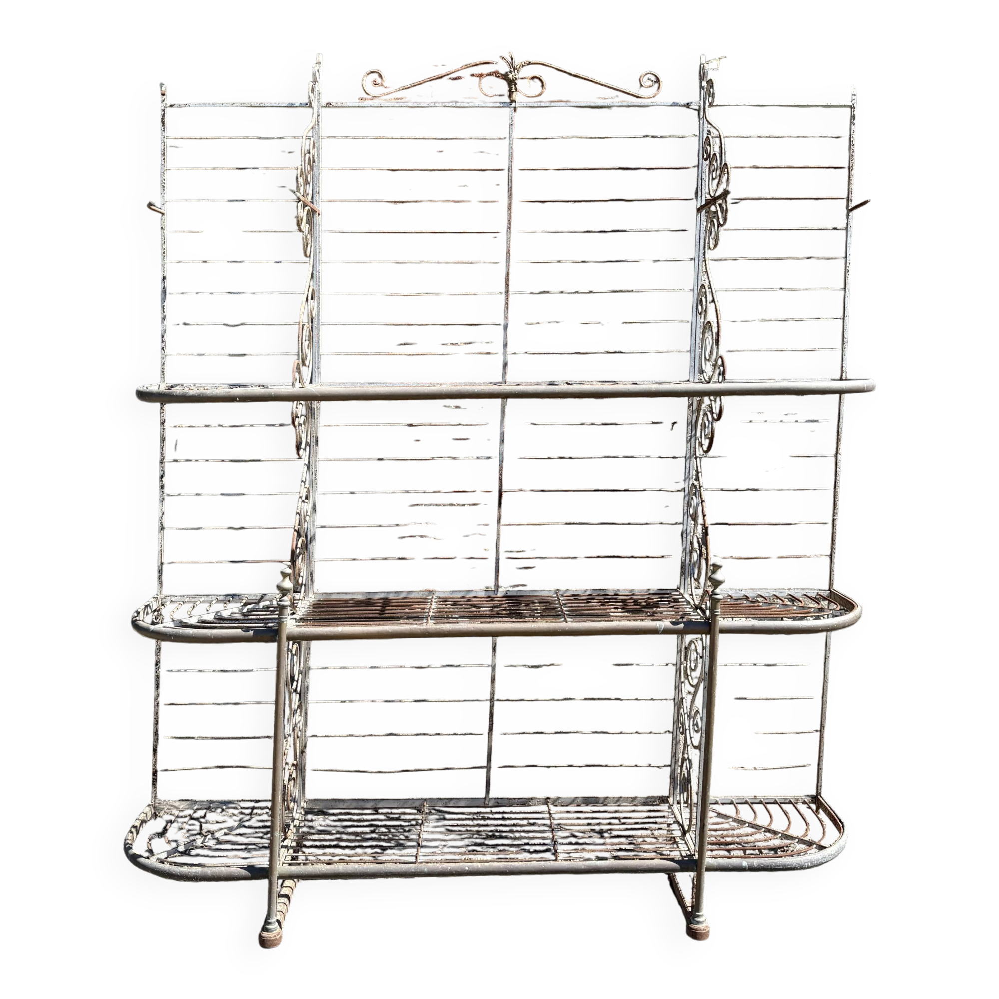 Large garden shelf / console in wrought iron – 19th century style
