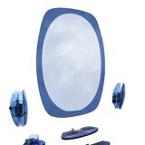 Cobalt blue bathroom set, attributed to Fontana Arte, 1970.