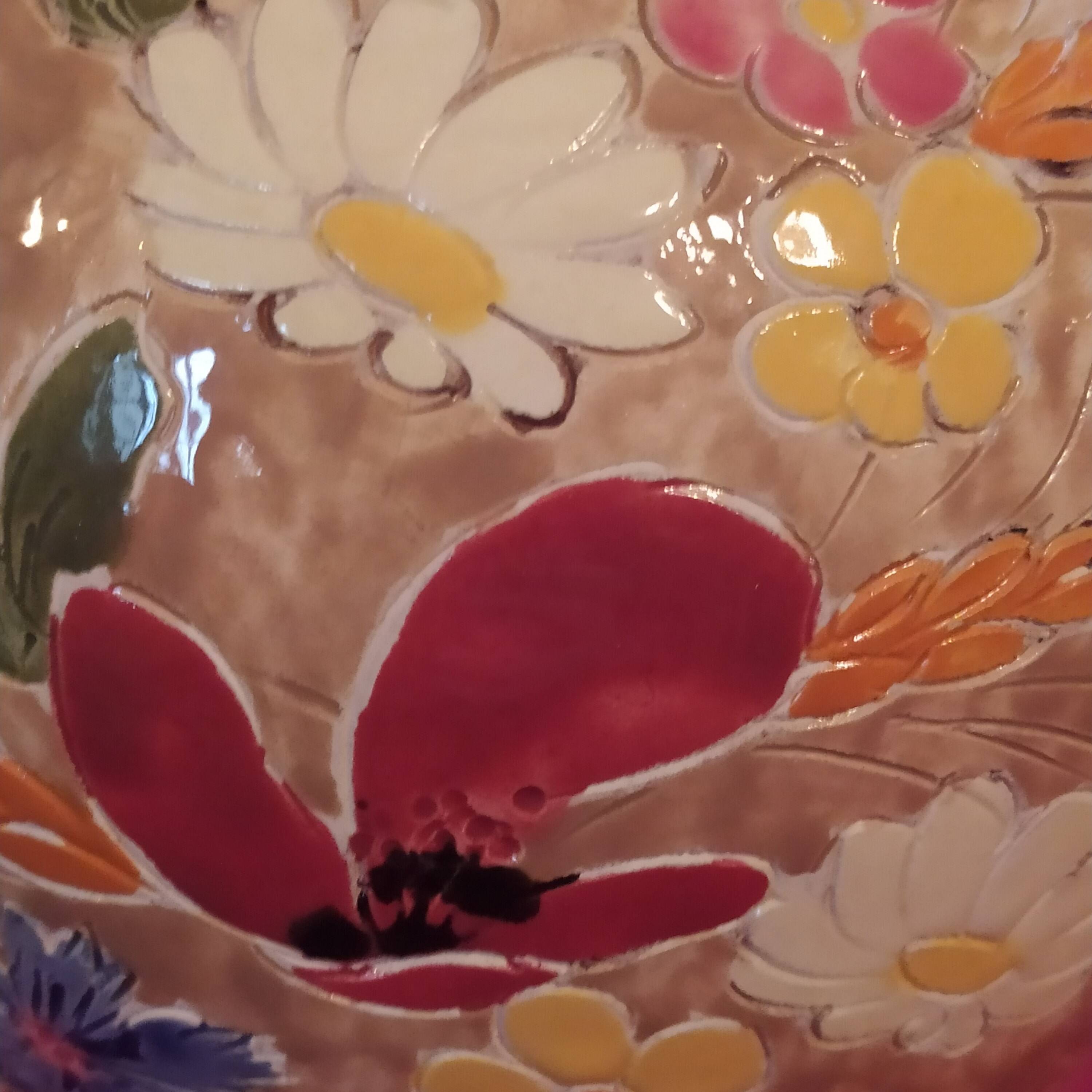 old Vallauris ball vase signed J Massier