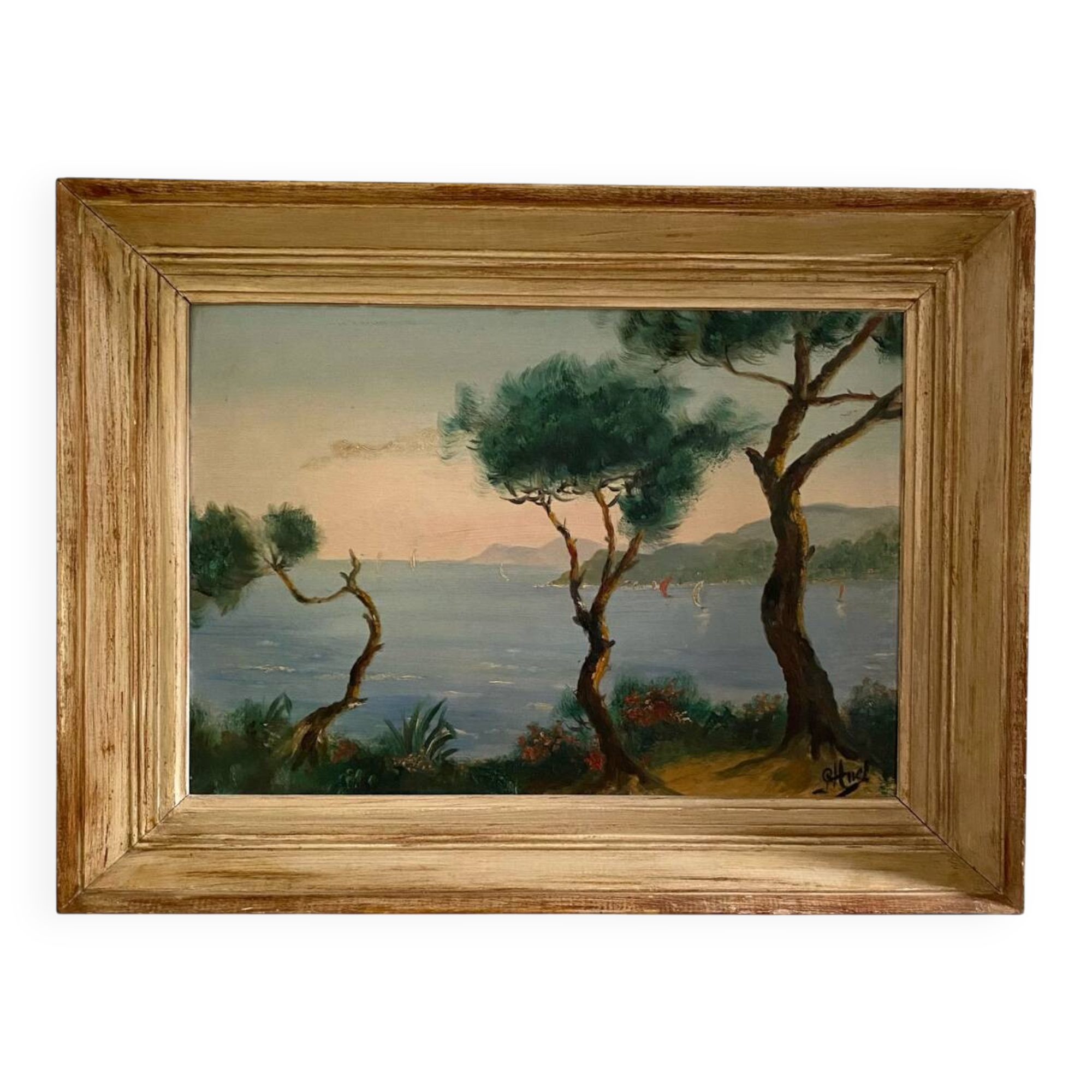 Antique oil painting from the first half of the 20th century
