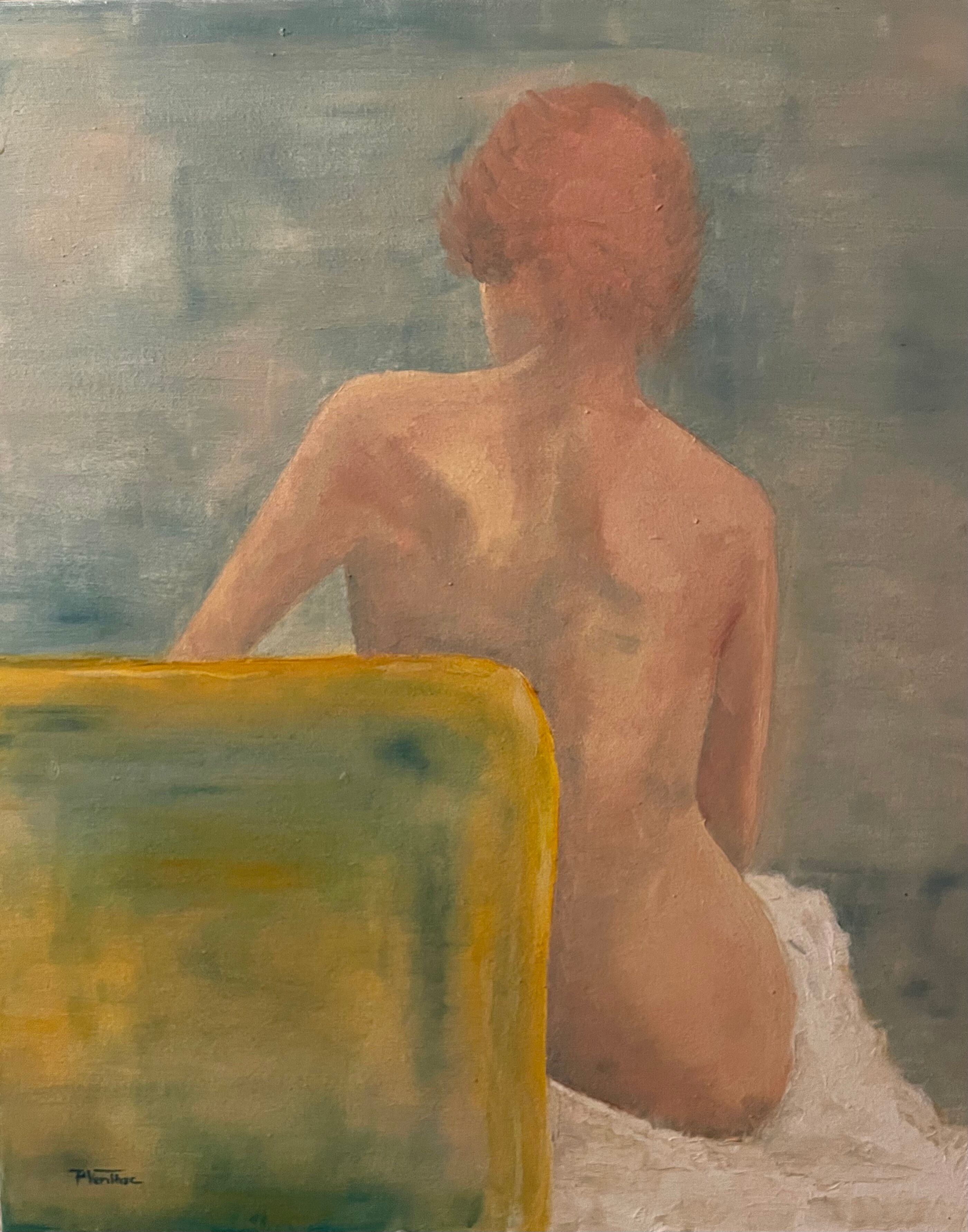 Huile sur toile femme de dos
