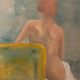 Huile sur toile femme de dos