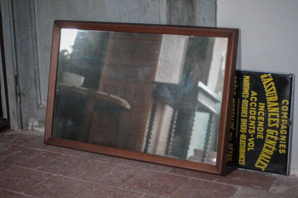 Grand miroir bois vintage, miroir mural, glace murale, scandinave style
