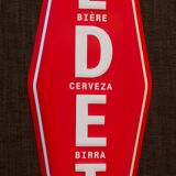 Advertising plate in enamelled sheet metal of the famous Belgian beer Vedett