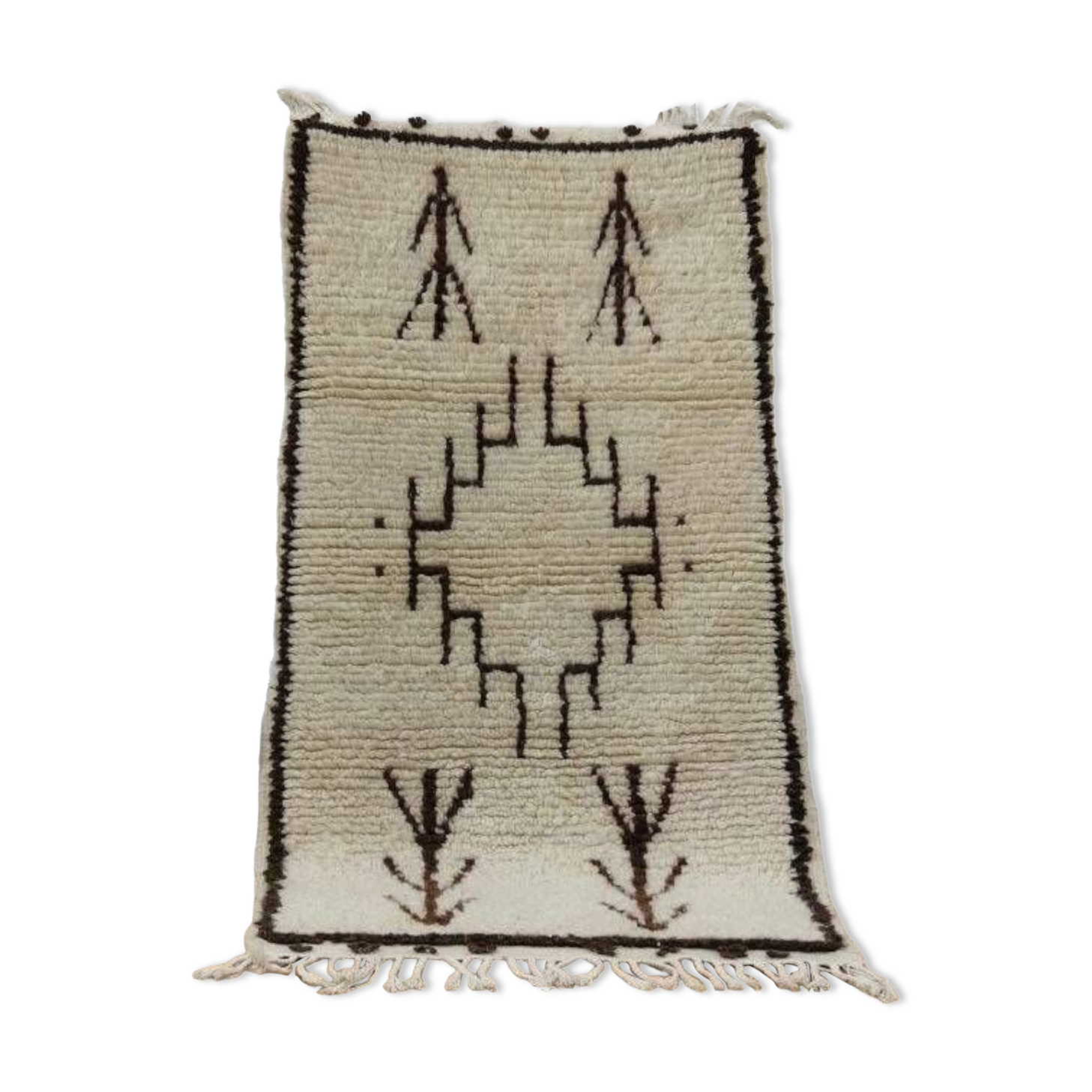 Handmade wool Berber rug 133x70 cm