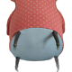 Pair of toad armchairs on wheels, upholstered.
