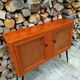 Vintage wooden and cane console