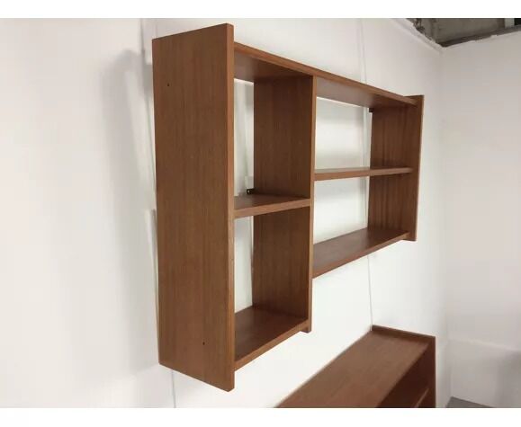 Suite of asymmetrical Scandinavian wall shelves 60s