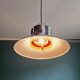 Chromed metal pendant lamp, Scandinavian design, 70s