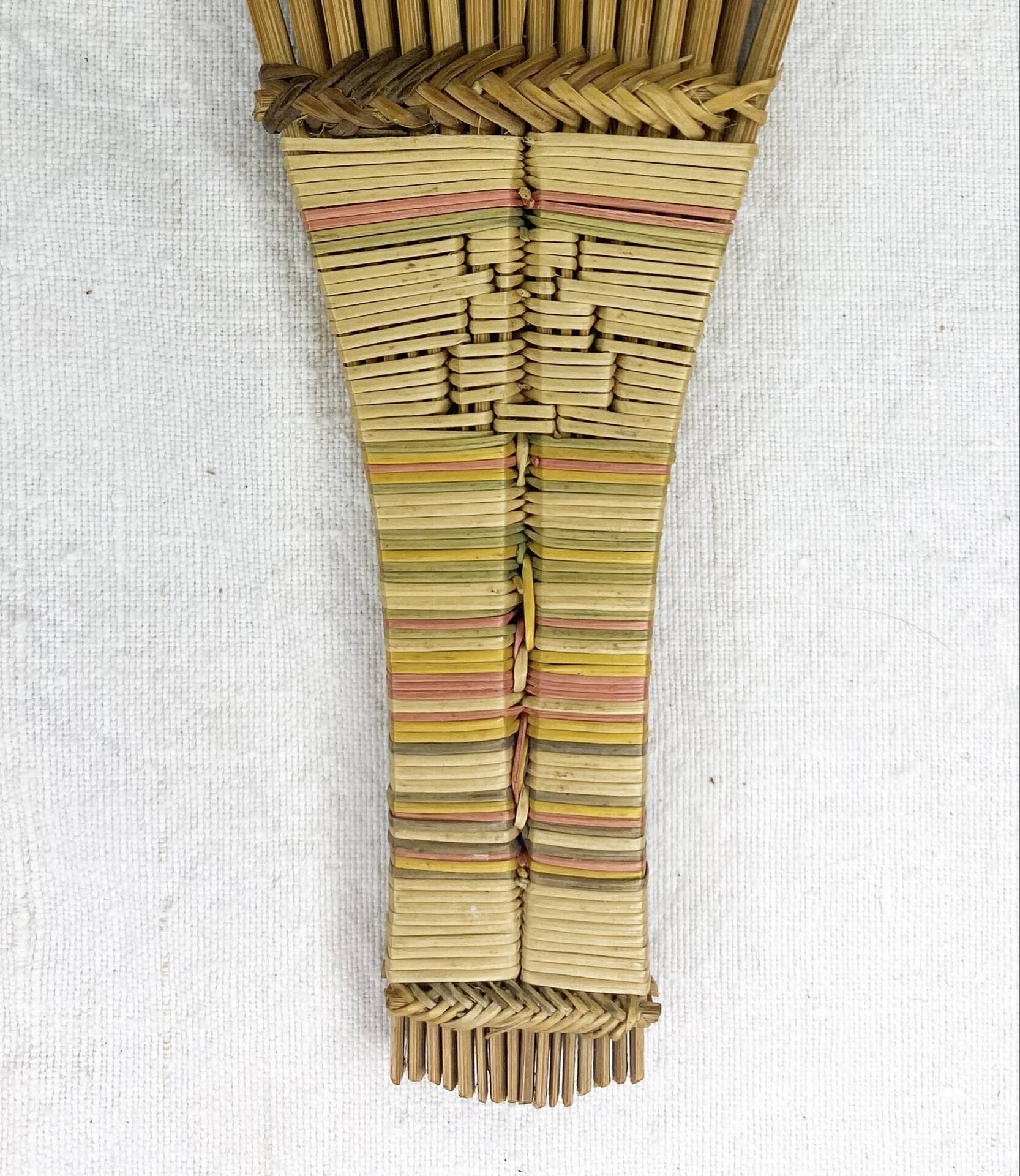 Traditional Luba comb / Congo made of wood and woven wicker.