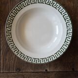 Set of 12 green patterned soup plates, Badonviller earthenware