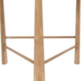 Pair of blond beech bar stools. Contemporary work.