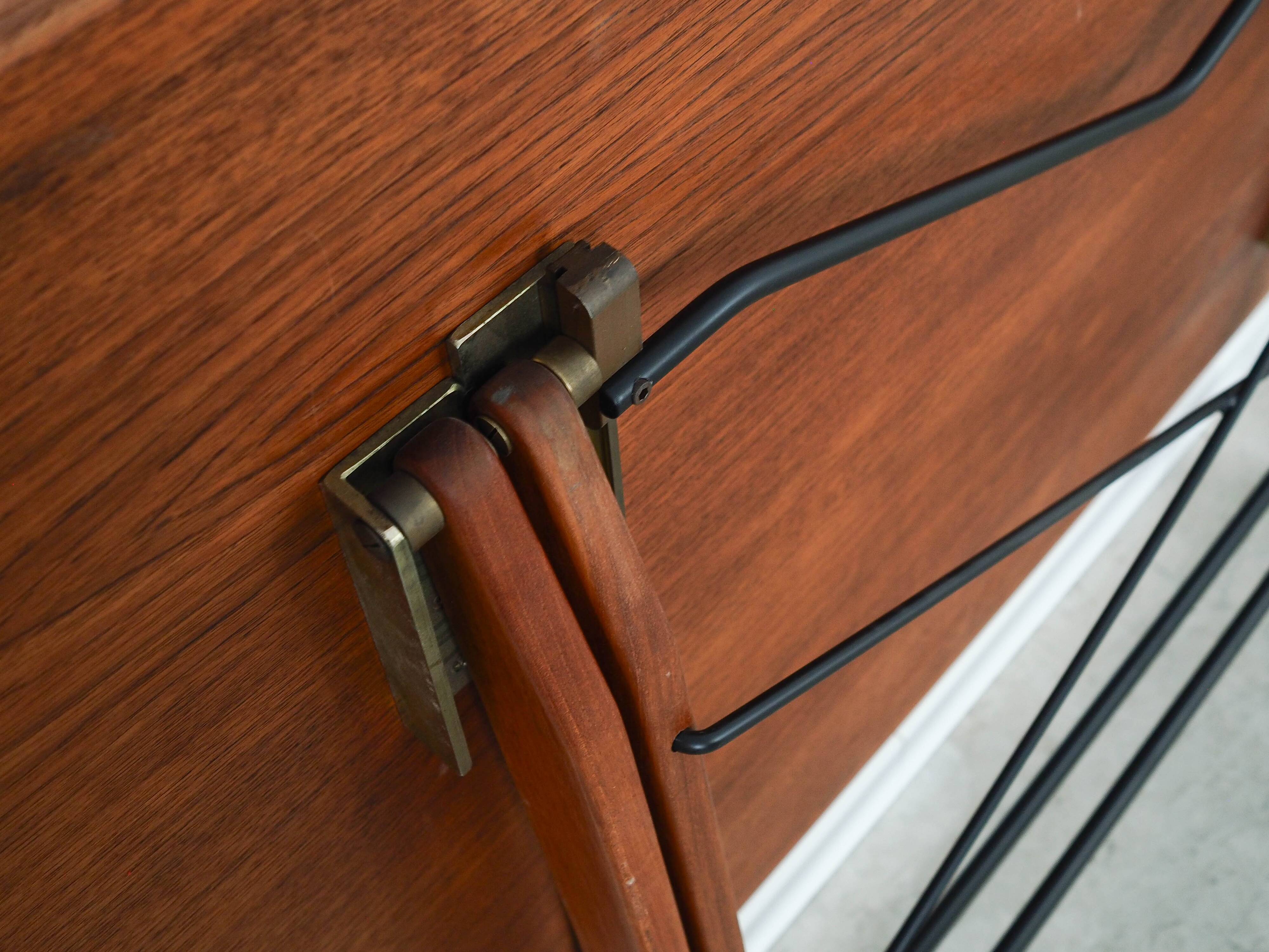 Folding teak table, Italian design, 1970s, made in Italy