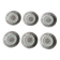 Set of 6 vintage dessert plates made in Poland with a plant motif.