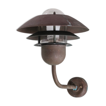 Danish mid-century copper and glass wall lights (5 available)