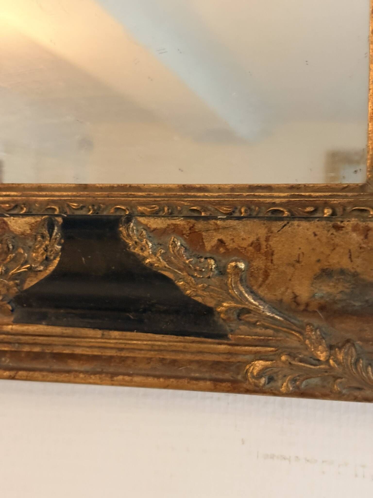 Antique Flemish Style Mirror Blackened and Gilded Wood Napoleon III 19th Century
