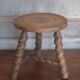 Vintage stool, old wooden stool, tripod stool