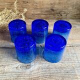 5 verres bullés vintage