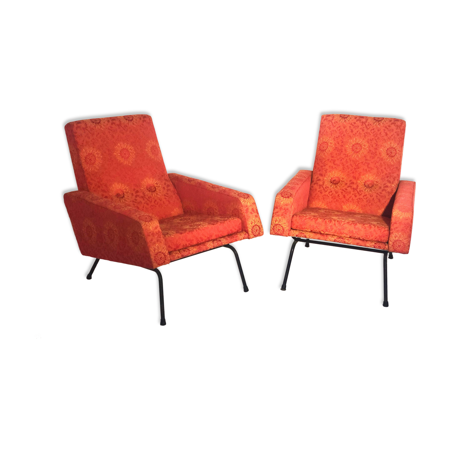 Pair of armchairs - vintage italian fabric 1960