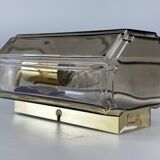 1960s/70s Wall Lamp Glashütte Limburg Germany Glass & Metal Age Design