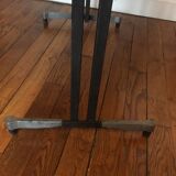 Metal and wood dining table