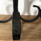 Double wrought iron wall hook