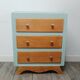 Small 3-drawer chest of drawers, green and wood