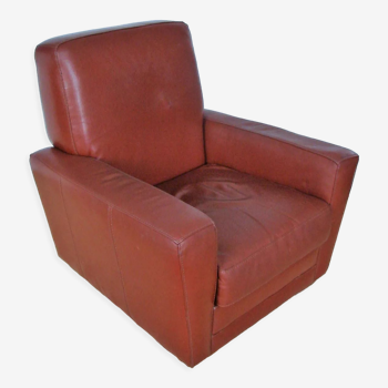 Art deco leather armchair, 1960s