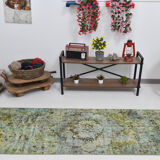 3x10 green tones turkish runner rug, 91x299cm