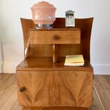 Bedside table in beech wood art deco 30s