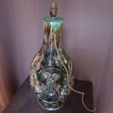 Glazed terracotta ceramic lamp from the 1950s and 1960s.