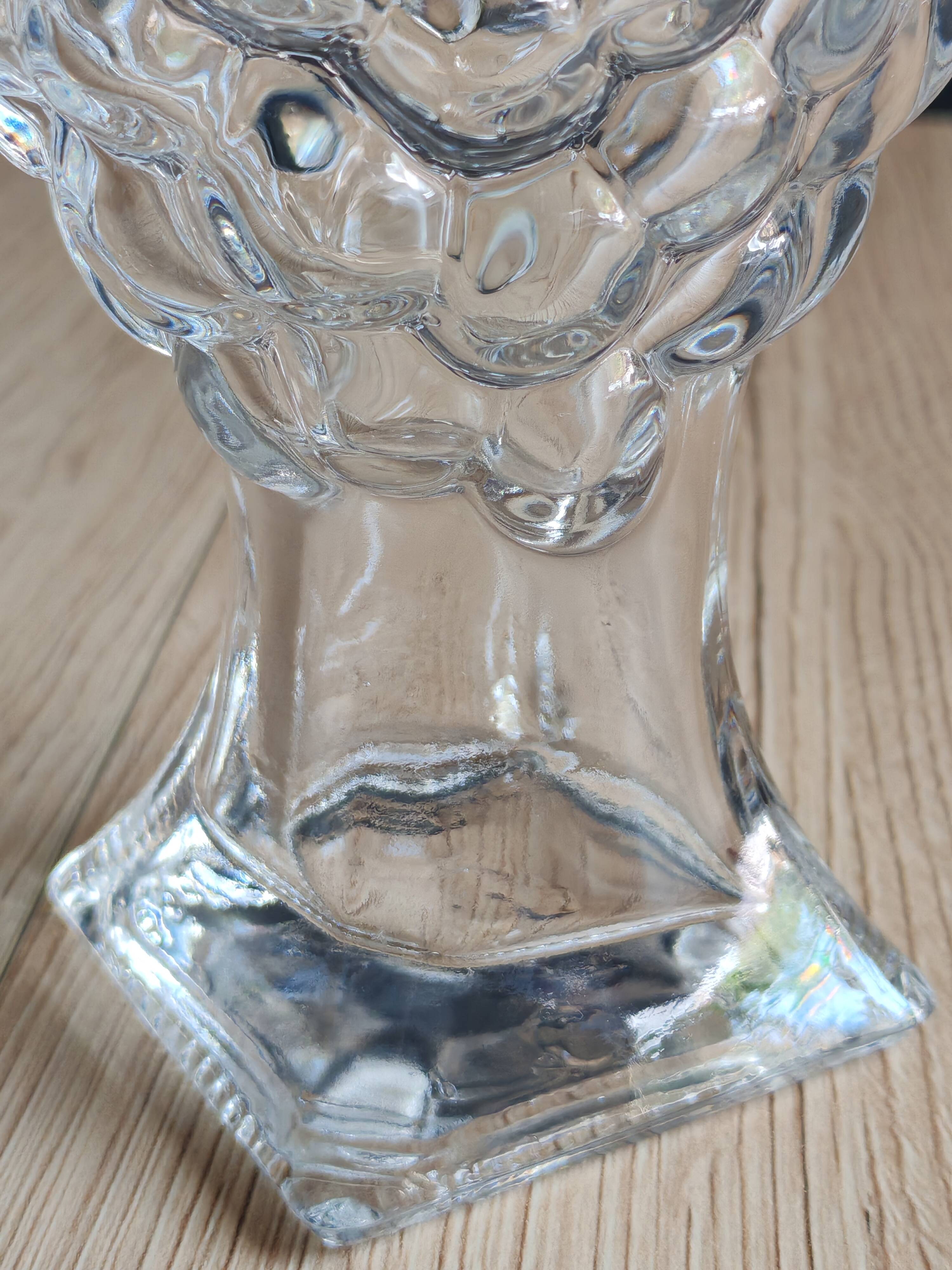 Carafe glass bottle moulded grape bunch vintage | Ball stopper