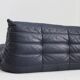 Vintage Togo Ligne Roset 2 seater sofa blue leather by Michel Ducaroy 1990s