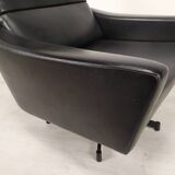 Fauteuil pivotant skaï vintage