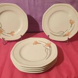 Series of 6 dessert plates Schonwald Germany Art Nouveau decor