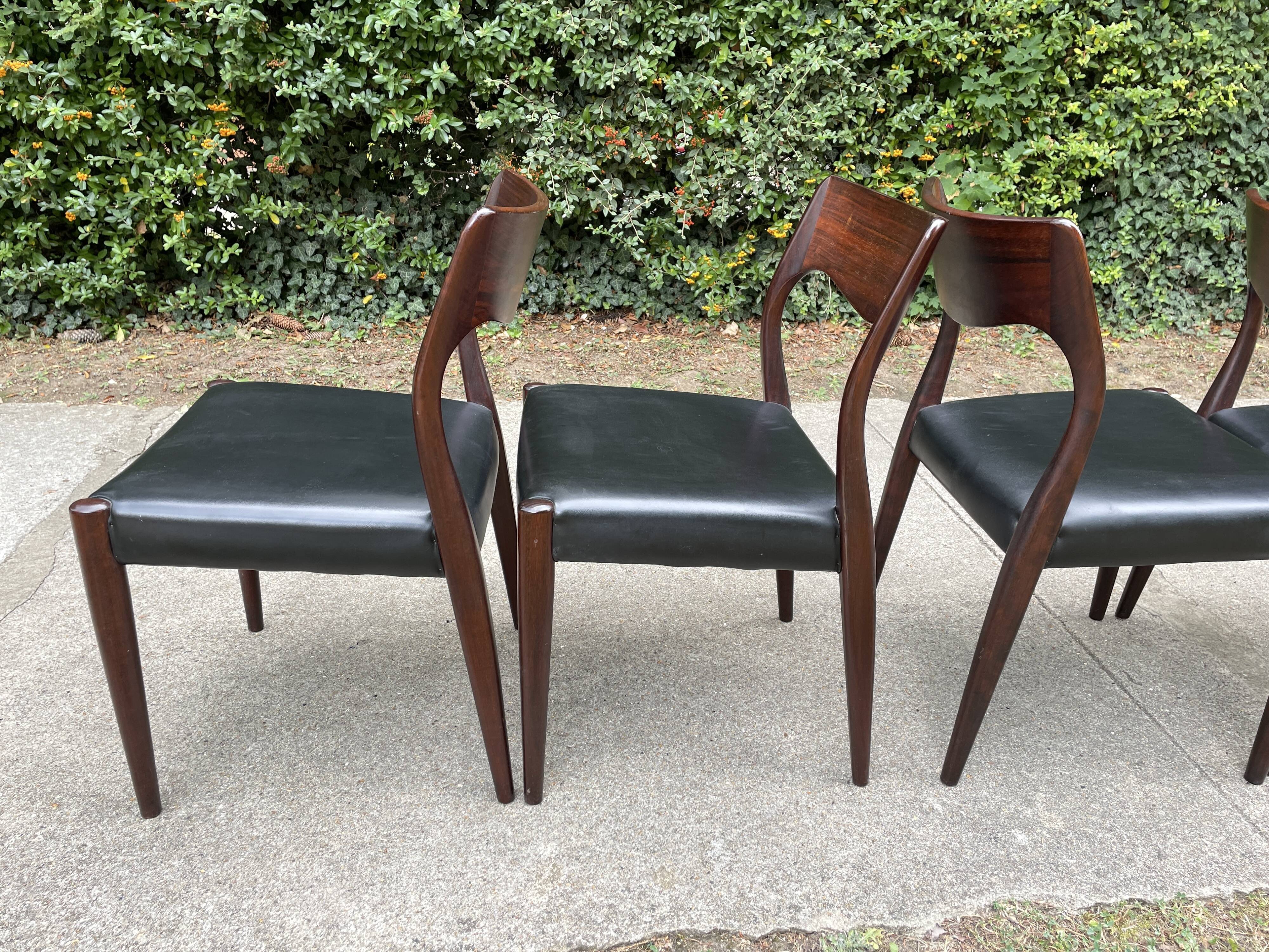 Suite of 4 rosewood chairs by Cor Botenbal for Fristho Franeker