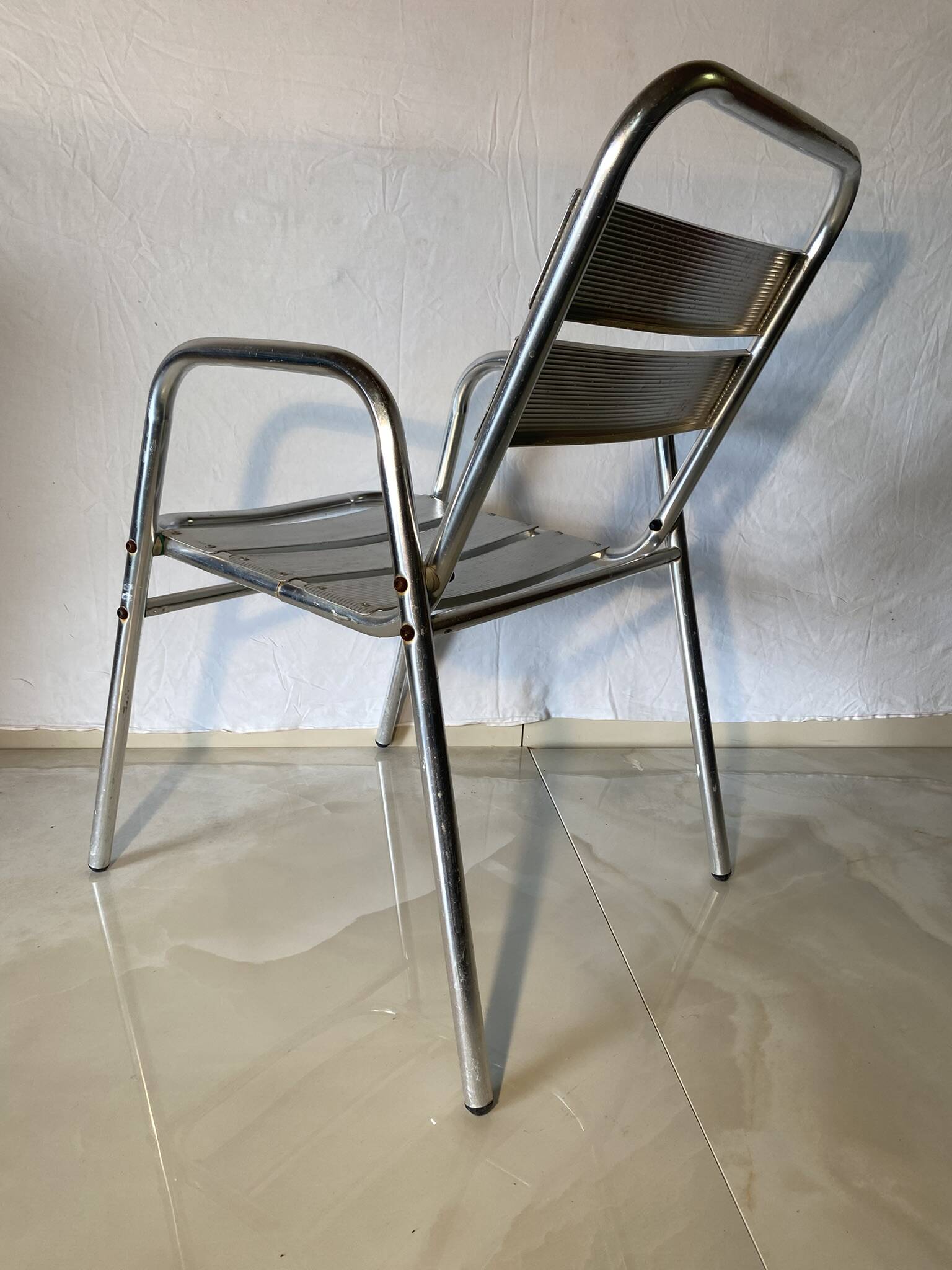 Set of 3 aluminum bistro chairs