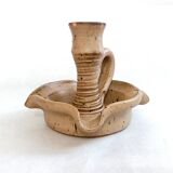 Large handmade Vallauris France ceramic ashtray candle holder