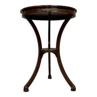 Empire saIon pedestal table in mahogany and light wood fillet circa 1850