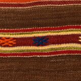 5x7 Soft Brown & Red Mid Century Moderin Turkish Kilim Rug, 153x220