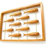 Wall decoration in teak 70's Denmark